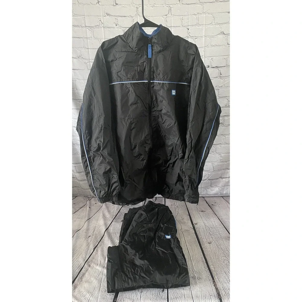 Wilsons Two Piece Track Suit Windbreaker Jacket & Pants Sz Medium